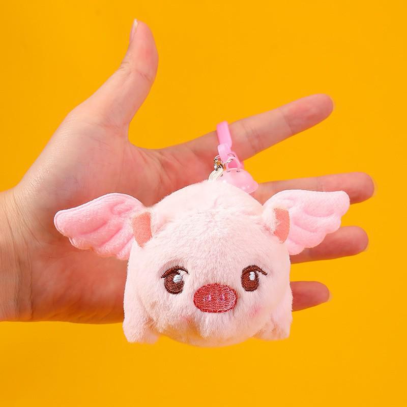 Capybara Blowing Bubbles: Plush Toy Keychain with Wagging Tail