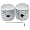 Musiclily Pro Steel Fine Knurled Dome Side Screw Standard for Electric 2pcs 1/4" Knob, Type, Metric/Inch Compatible, Guitar/Bass, Chrome,
