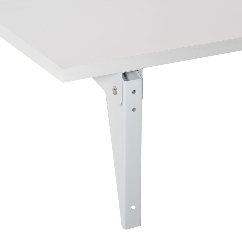 Wall-Mounted Folding Table Wooden Drop-Leaf Wall Table Space-Saving for Kitchen Dining Room Bedroom 60x40x20 cm White
