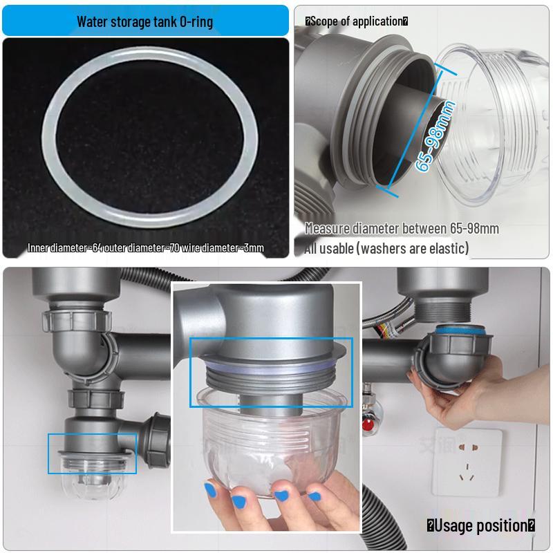 Gumový těsnicí kroužek pro kuchyňský dřez pro těsnění odpadní trubky