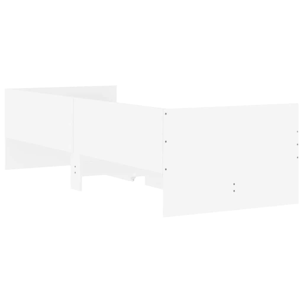 Bed Frame with Drawers White 90 x 190 cm
