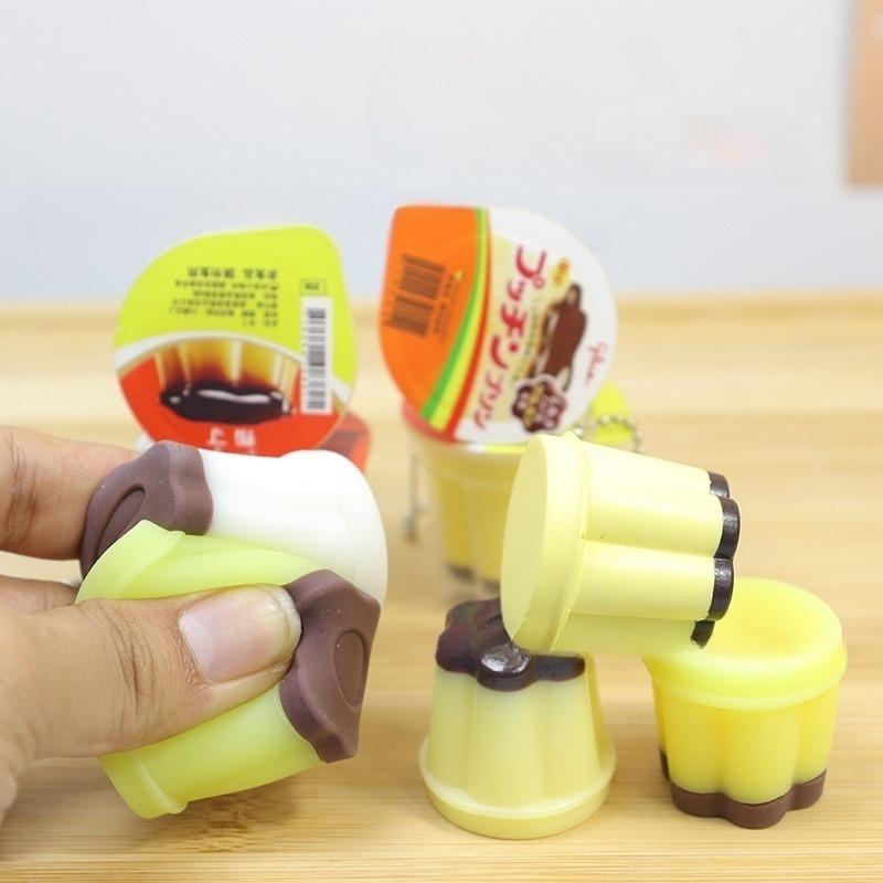 Squishy Fidget Toy Nowość Pudding Ściskaj Dekompresuj Zabawka Brelok Urocze Zabawki Antystresowe Zawieszka do Plecaka Dzieci Dorośli Prezent