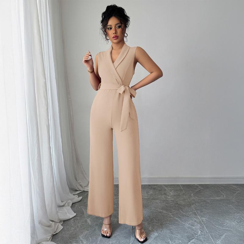 High-end and Simple Style Corset Wide-leg Pants and One-piece Pants for Women's Spring and Summer