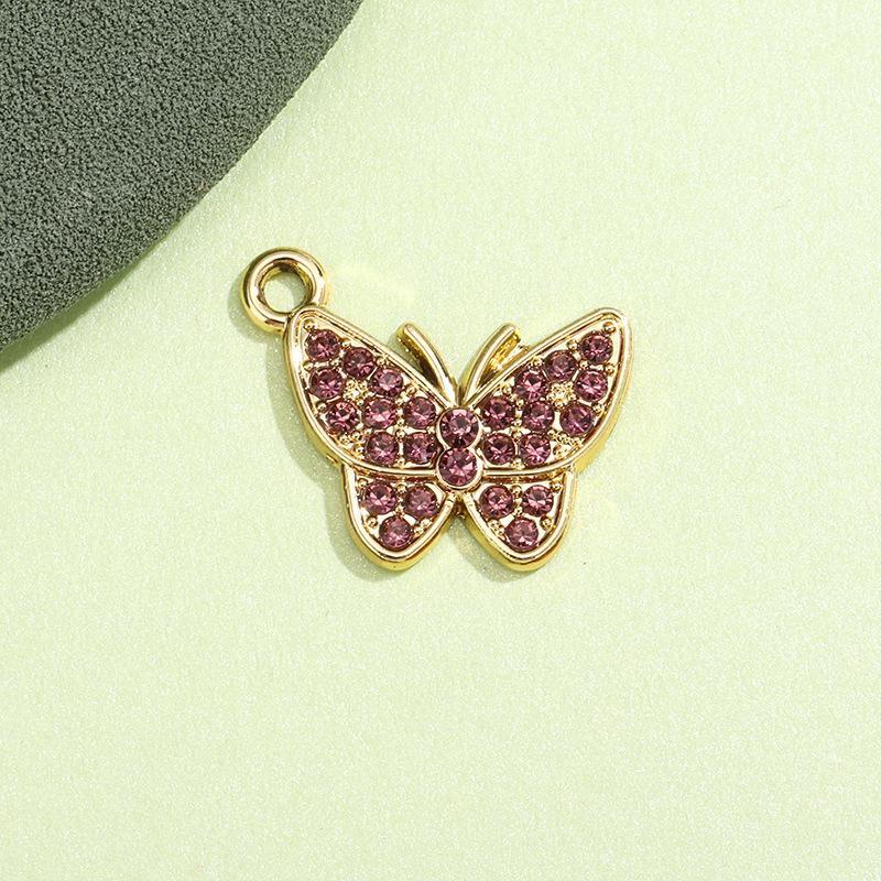 Breloque Pendentif Papillon Strass Coloré pour Bijoux, Charme pour Bracelets, Chevillères et Colliers DIY