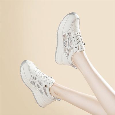 Freizeit-Sport kleine weiße Schuhe Damen neue höhenverstellende dicke Sohle cm Damenschuhe weiche Sohlen ermüden die Füße nicht, leichte und rutschfeste Dad Shoes