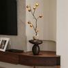 Gestapelte Steine Form Vase mit Künstlichem Ast Harz Kleine Dekorationsvase Boho Modern