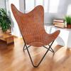 Retro Vintage leather butterfly chair Leather accent chair living room chair