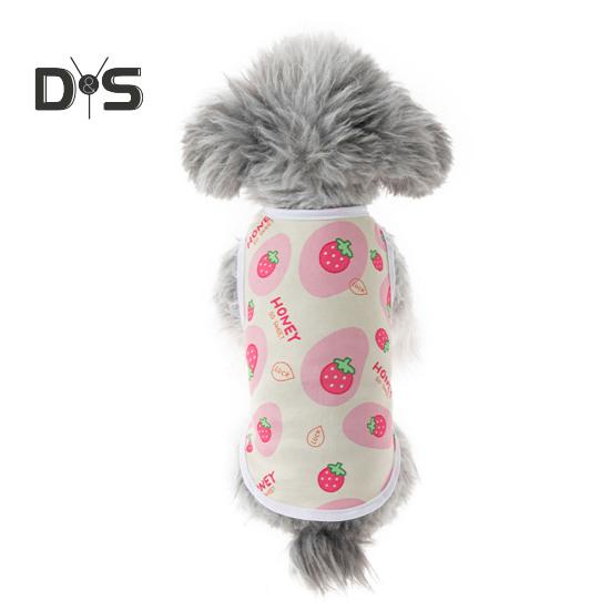 Pet Vest Puppy Shirt Breathable Soft Fabric Wear-Resistant Cute Summer Dog Clothes Printed Pet T-Shirt