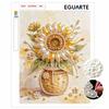 DIY Pearl Painting Canvas Sunflower Design Shiny 3D Bead Art Kit Creative Leisure Craft for Living Room Wall Decor