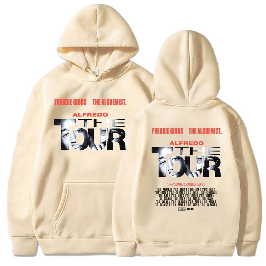 Freddie Gibbs ALFREDO Tour Hoodies Autumn/Winter Loose Hooded Sweatshirts for Male Warm Fleece Men Women Pullovers Streetwear