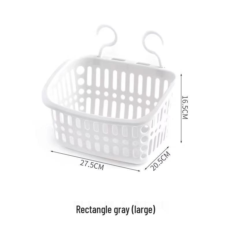 Wall-Mounted Plastic Storage Basket for Kitchen and Bathroom