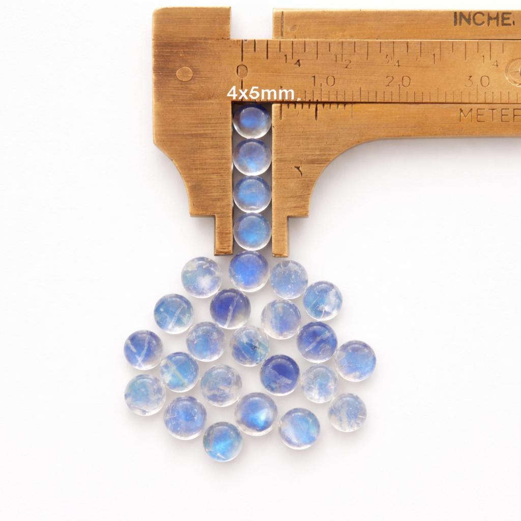 Natürlicher Regenbogen-Mondstein Cabochon 4x4mm – Runder Edelstein für die Schmuckherstellung