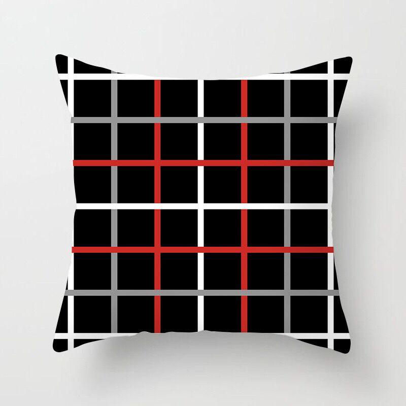 Modern Minimalist Red Abstract Geometric Pillowcase Home Sofa Pillow Cushion Cover