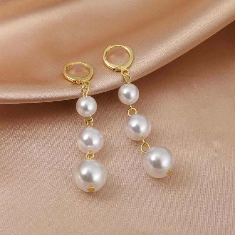 Vintage Glossy Arc Bar Long Tassel Drop Earrings for Women Gold Color Geometric Jewelry Luxury Hanging Pendientes