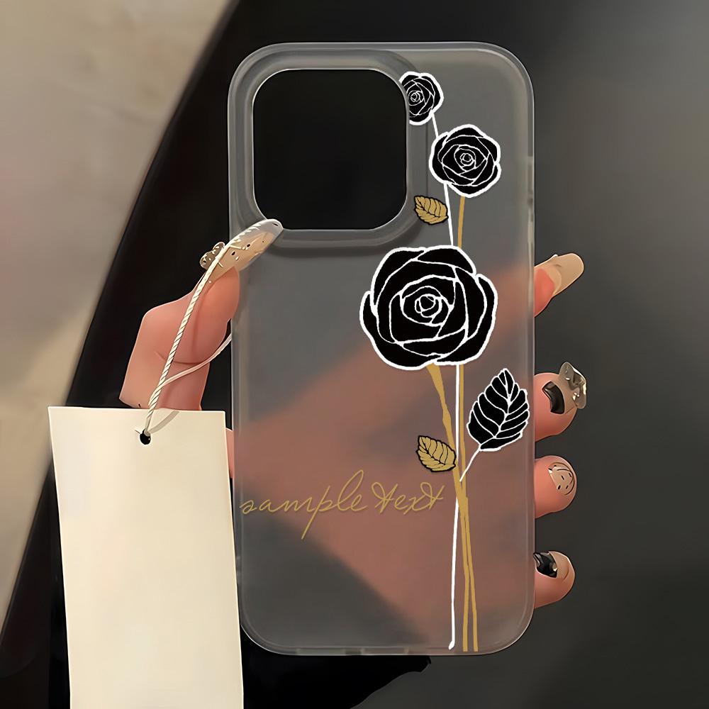 

Чехлы для мобильных телефонов iPhone 11 13 15 Pro Max 12 14 Pro Max Чехол для iPhone 16 15 Plus 13 Pro 12 Матовая текстура с рисунком в виде мультяшных цветов iPhone 11 чёрный