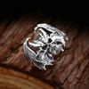 Skeleton Bat Ring Imitation Copper Opening Retro Personalized Trendy Wide Edition Ring Punk Zircon