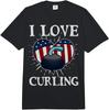I Love Curling! Funny Ice Sports Gift Fun Comfort Colors Adult Heavyweight  Unisex T-Shirt