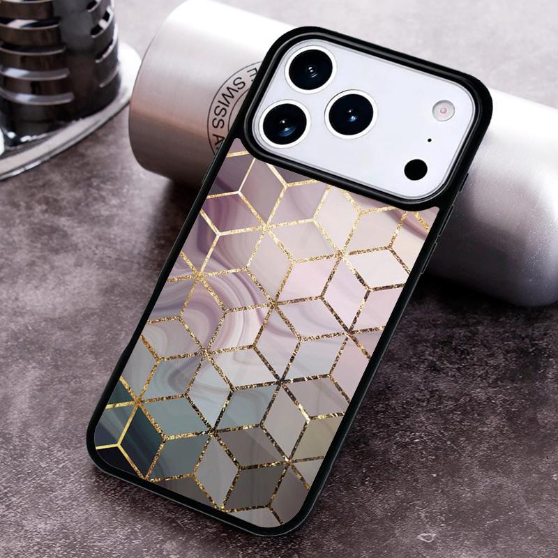 Marmor Geometrisches Handyhülle für iPhone 17 16 15 Pro Max Air 14 13 12 11 Plus Stoßfest Capa Cover
