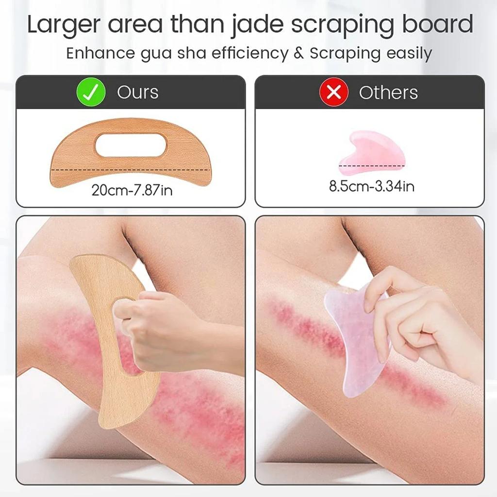 Natural Wooden Cellulite Massager Full Body Gua Sha Tool for Muscle Scraping And Back Massage - Wood Care