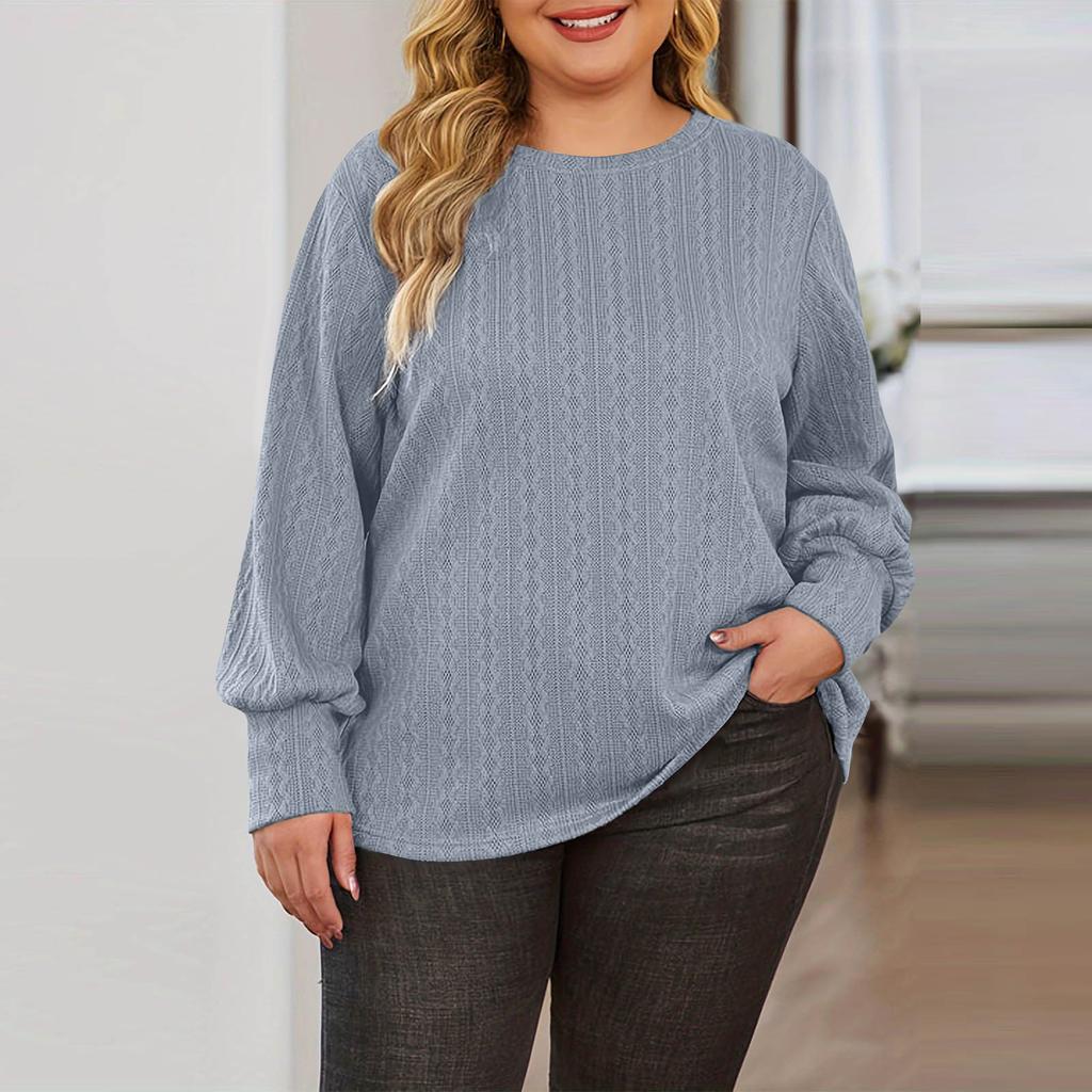 Women's Fashion Casual Solid Color Oversized  Long Sleeve Loose Fit Top