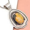 Bumble Bee Jasper Gemstone Mother's Day Silver Jewelry Pendant  2.25"