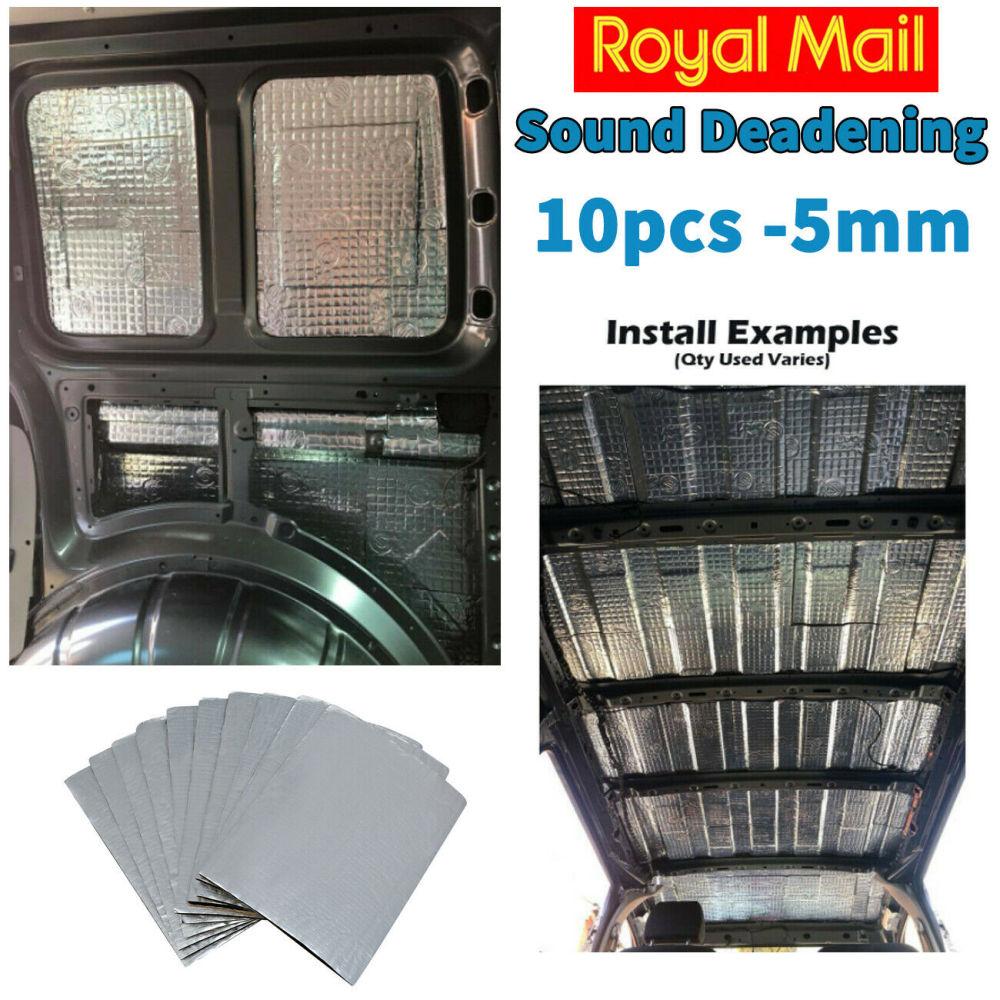 10 Sheets Sound Deadener Heat Insulation Mat Car Van Sound Proofing Deadening Insulation Car Hood Insulation Silent 5mm
