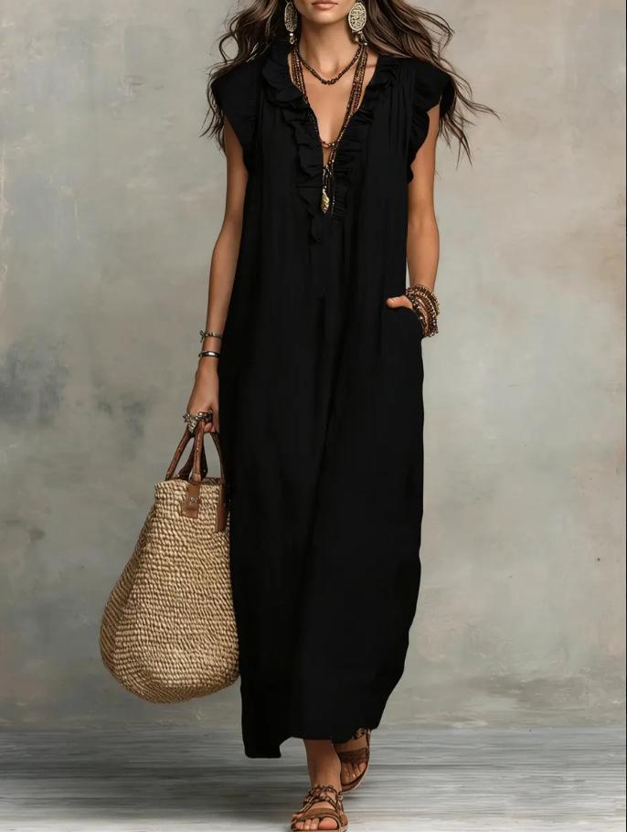 Bohemian Batwing Sleeve Floor-Length Dress - Spring/Summer 2026 Collection