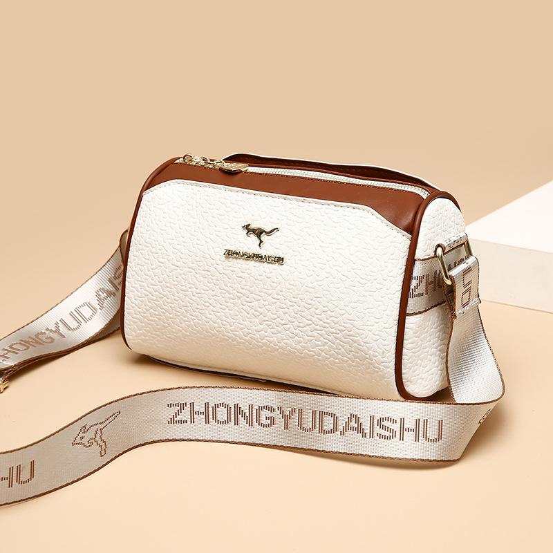 

New simple multi-compartment shoulder strap shoulder bag fashionable versatile large-capacity daily travel messenger белый