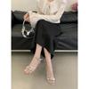 Pesstwei Open Toe Narrow Band Women Sandals Fashion Buckle Strap Thin High Heels Dress Stripper Ladies Summer Shoes Size: 40
