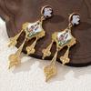 Personalized Royal Oil Painting Meteor Pendant Earrings Light Luxury Simple Trend Earrings