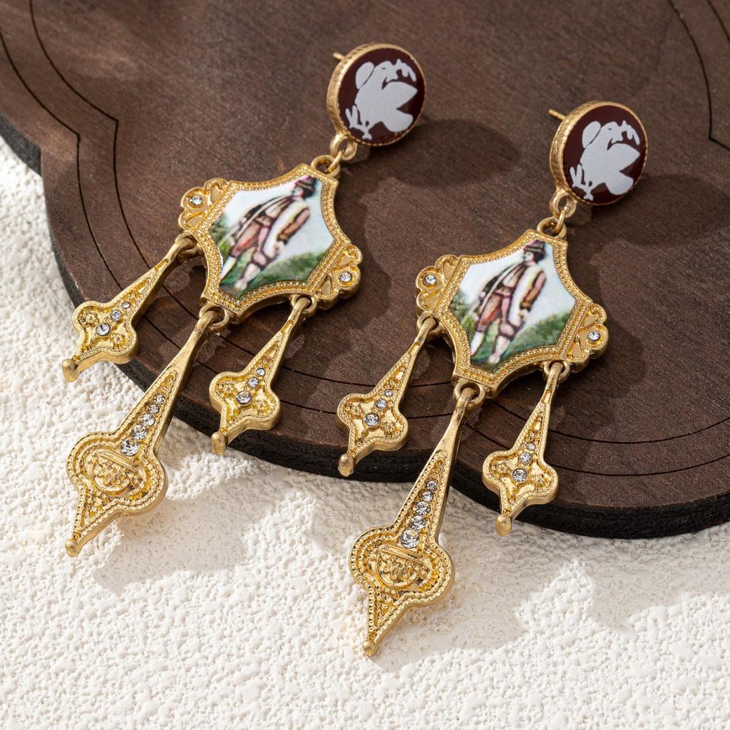 Personalized Royal Oil Painting Meteor Pendant Earrings Light Luxury Simple Trend Earrings