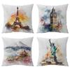 Famous Landmark 11CT 3 Strands DIY Stamped Pillow Cross Stitch Kits 45x45cm with Embroidery Pattern for Adults Beginners