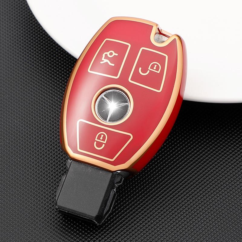 Applicable To Mercedes-Benz Key Cover, Old S-class C200L Bag A180 Shell GLA200 Buckle GLC260GLA Car Key Cover