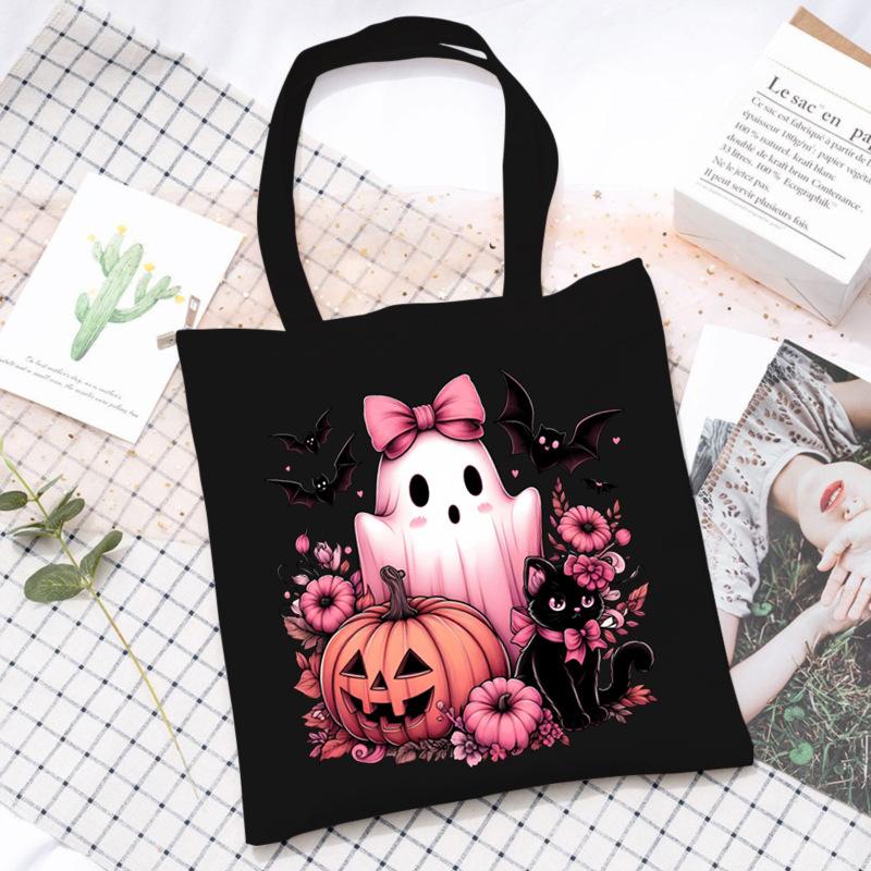 Halloween Halloween Printed Canvas Bag Lazy Style Trend Student Leisure Shoulder Bag Large Capacity