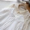 Summer 2025 Korean Style Doll Collar Hollow Jacquard Short Sleeve Women's Shirt
