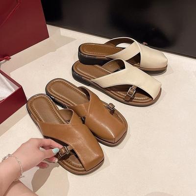 Fashionable Soft-soled Slippers for Women, New Summer 2025 Casual and Versatile Roman Beach Shoes, Elegant Headband Slippers