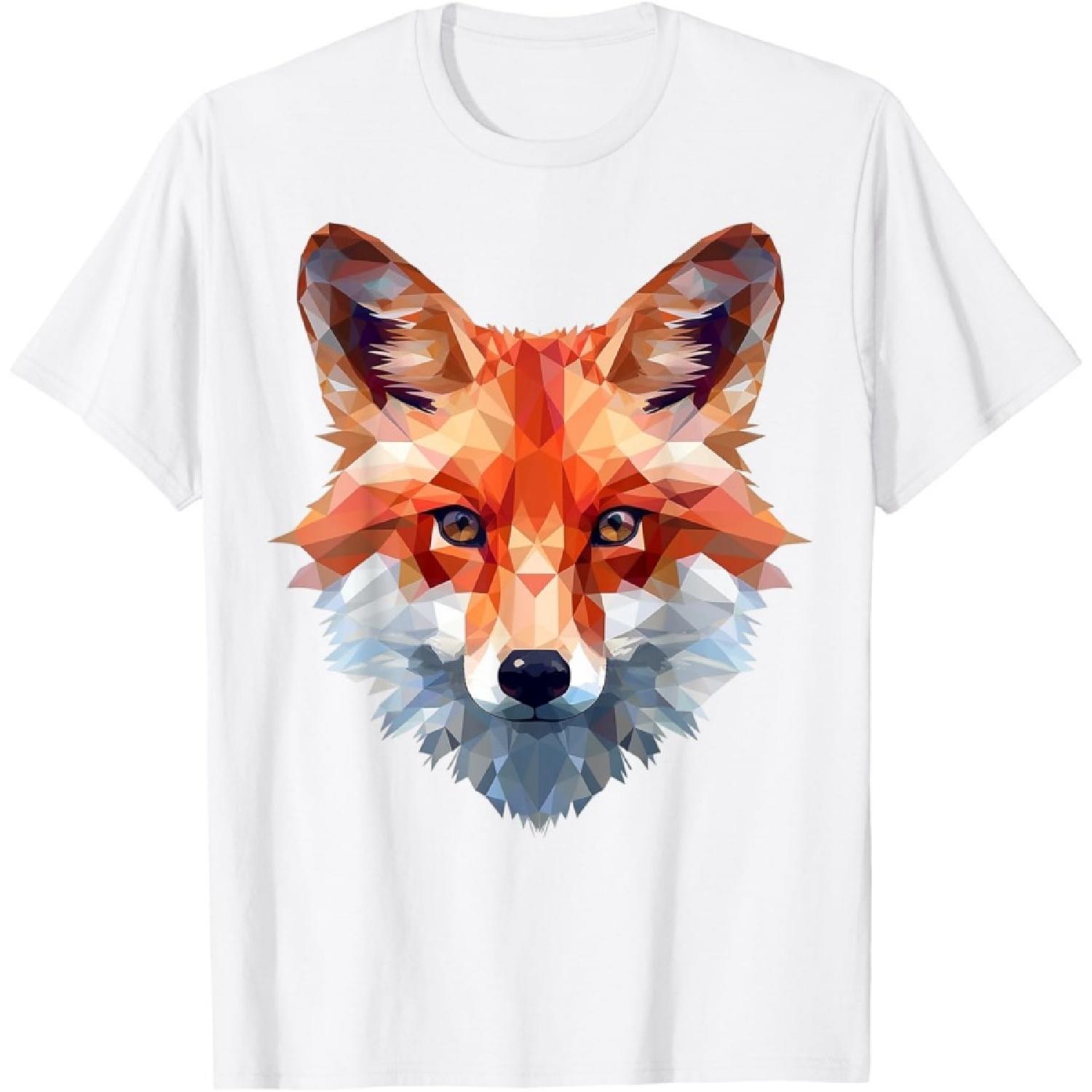 Fox Polygon Animal Art Fox T-Shirt XXXXXL белый