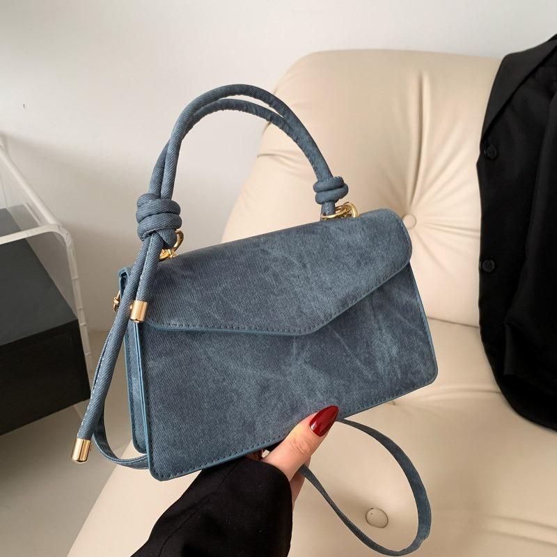 Fashionable Women's New Shoulder Bag Pure Color Handbag Versatile Simple Casual Diagonal Bag Flaps Small Square Bags Shoulder