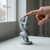 Balanced Weight Ornament 3D Printed Hugging Couple Sculpture, Abstract Embrace Figurine with Smooth Curves, Minimalist Statue Stain Resistant Material