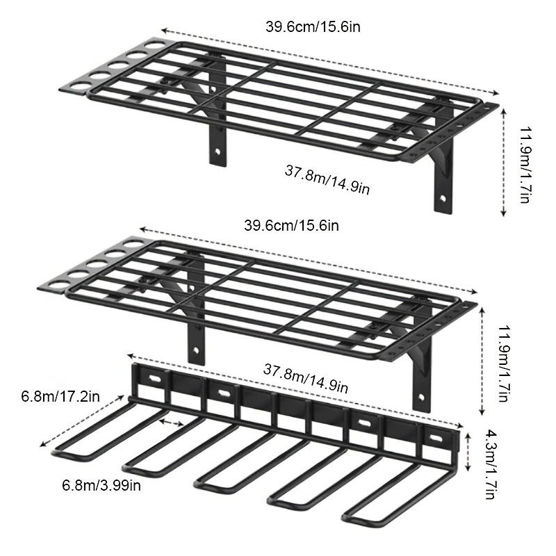 

1 комплект трехъярусной стойки для хранения электроинструментов, длиной 15,6 дюйма, высокая грузоподъемность, подходит для инструментов и т. д.