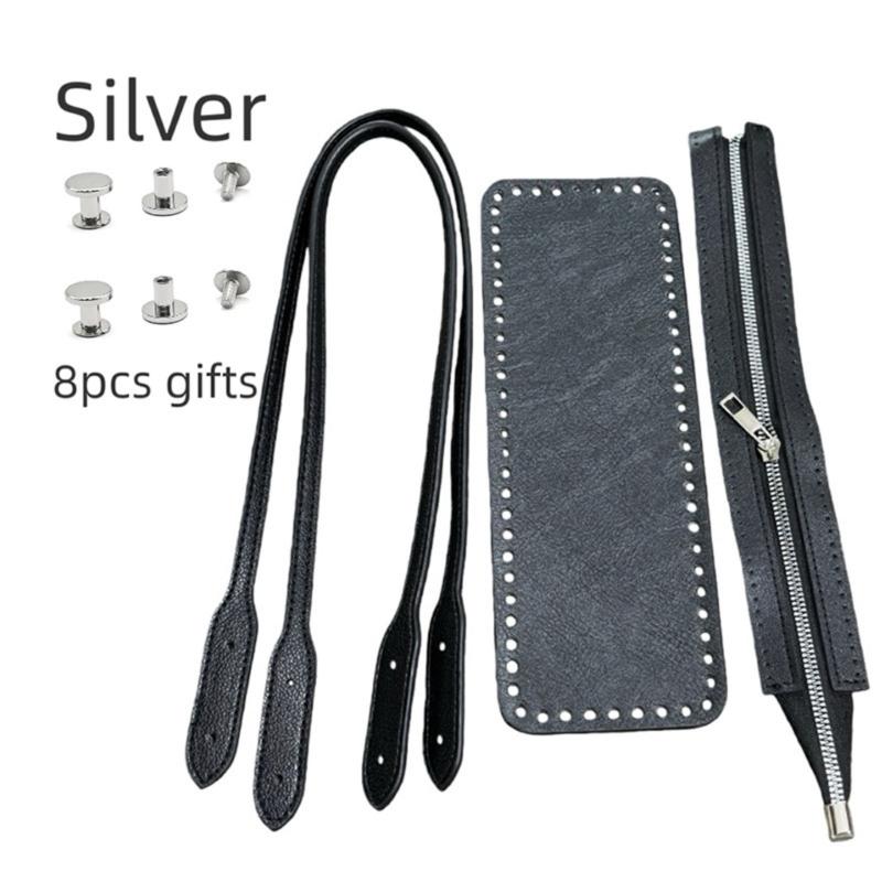Kit para Hacer Bolsos de Cuero DIY Set de Tejer Bolsos de Cuero PU Correa de Hombro, Almohadilla Moldeadora para la Base del Bolso