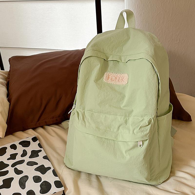 Backpack Color Solid With Padded Straps Letter Print For School Travel Gift