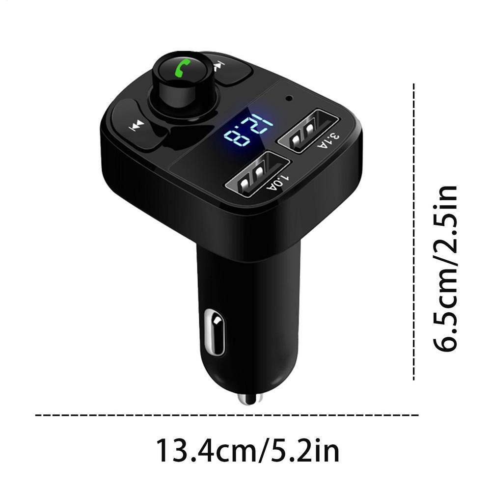 

Car MP3 Music Player Car Radio FM Adapter Transmitter Receiver Hands-Free Calling Radio Adapter with LED Screen for Cars SUVs чорний