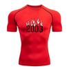 Men's Quick Dry Compression Workout T-shirt, 2003 Flame Prin