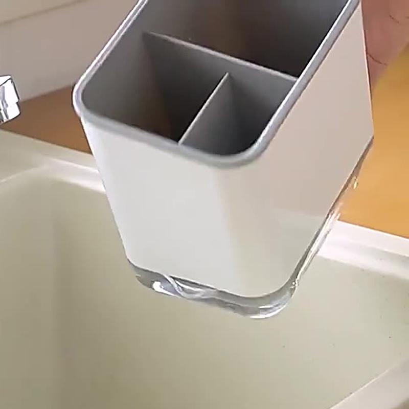 Escorredor de plástico para colher, pauzinho, colher, suporte de armazenamento, dreno multifuncional, camada dupla, faca, garfo, rack de drenagem, ferramentas de cozinha