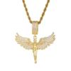 European 3D Diamond Angel Wing Pendant Unisex Hip Hop Sweater Chain