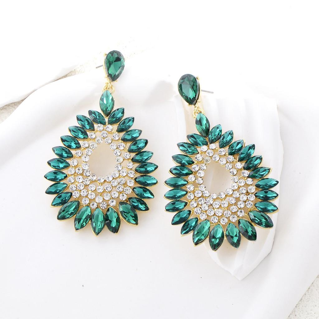 Modern Drop Earrings With Sparkling Rhinestones For Elegant Evening Wear Women