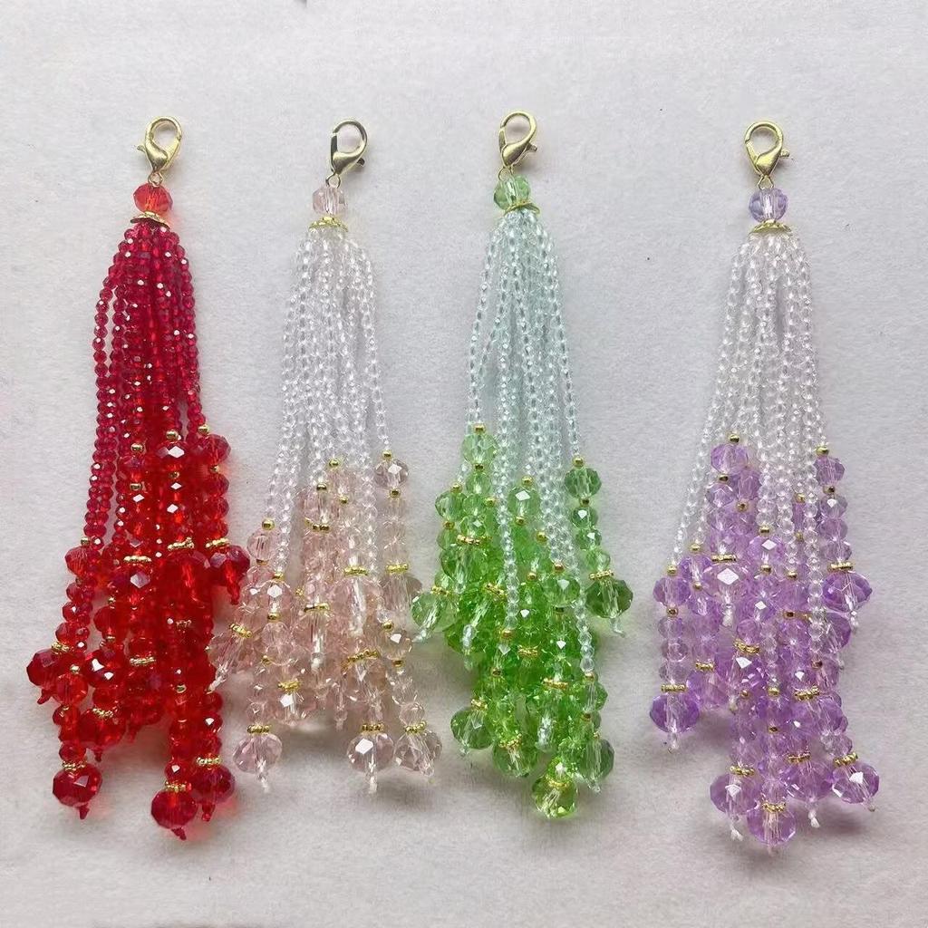 Handmade Colorful Spinel Tassel Pendant Charm for Qipao and Lapel Sweaters