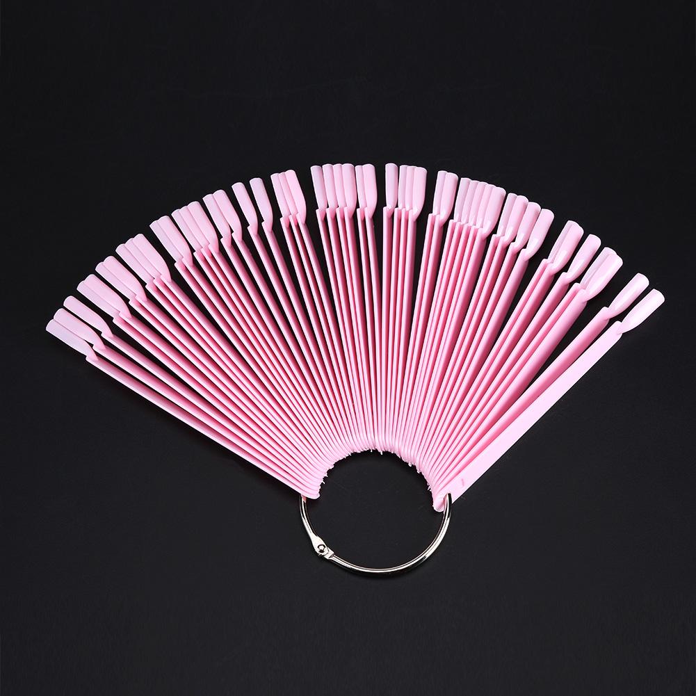 50Pcs/Bag Fan False Nail Tip Stick Palette Swatch Manicure Polish Gel Display Practice Tool