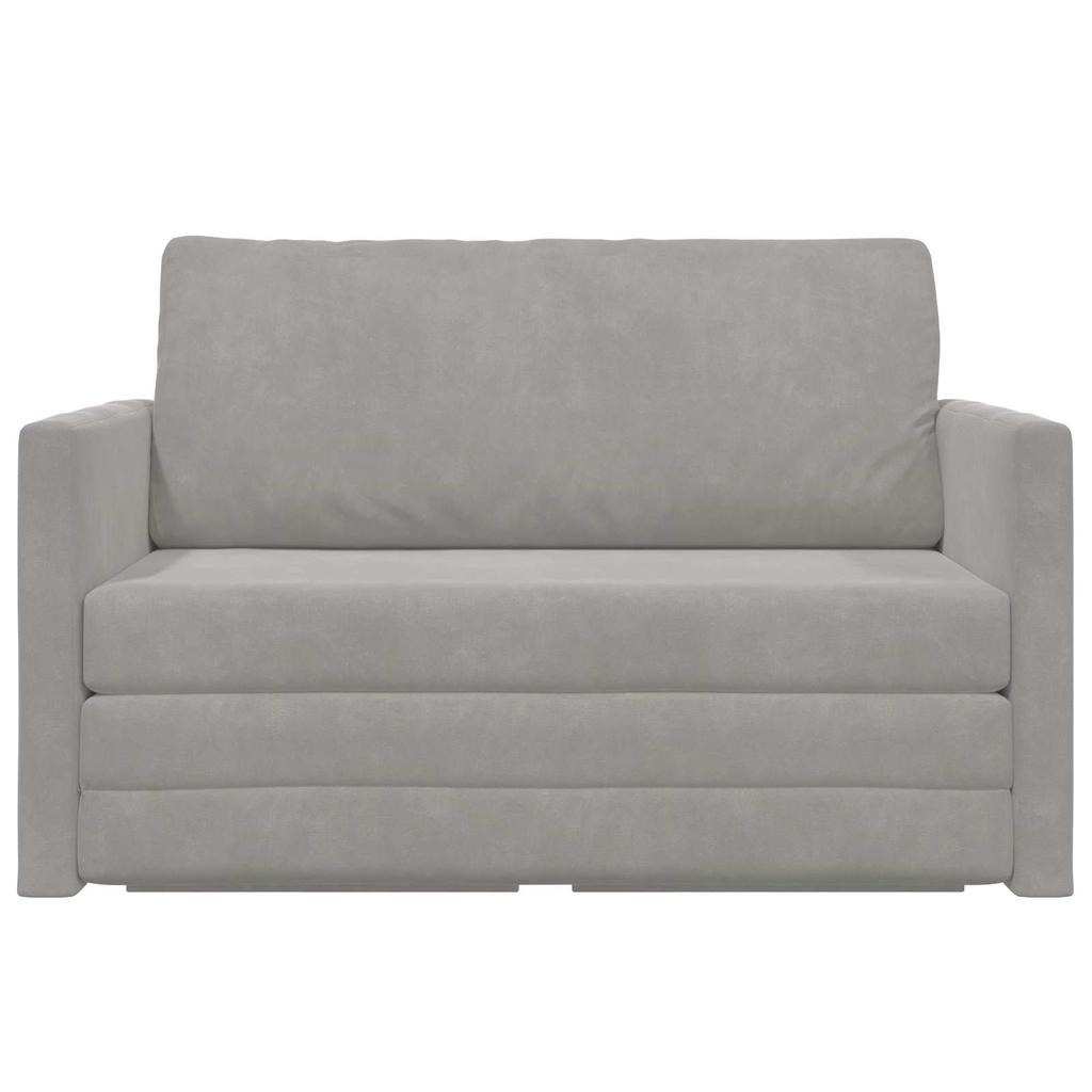 Grey Velvet Sofa Bed 124 X 71 X 78 Cm